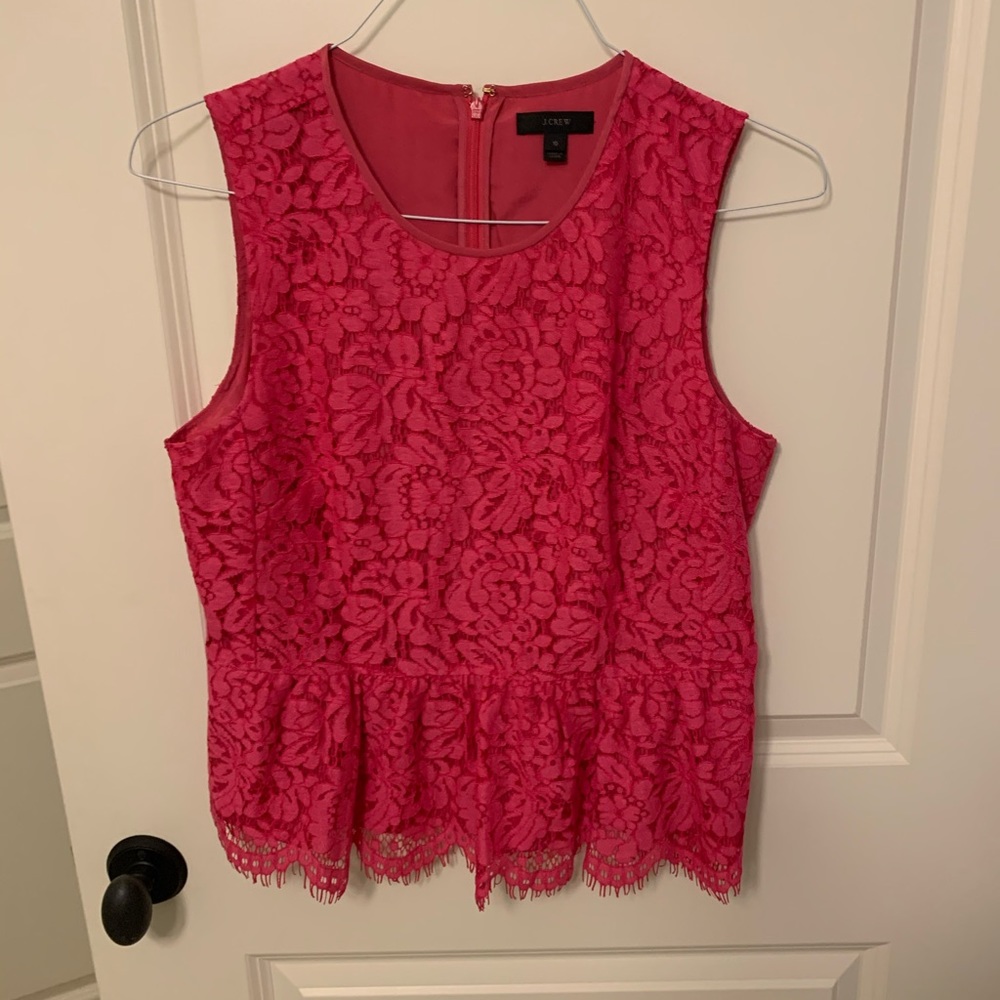Lace top in hot pink by Ann Taylor